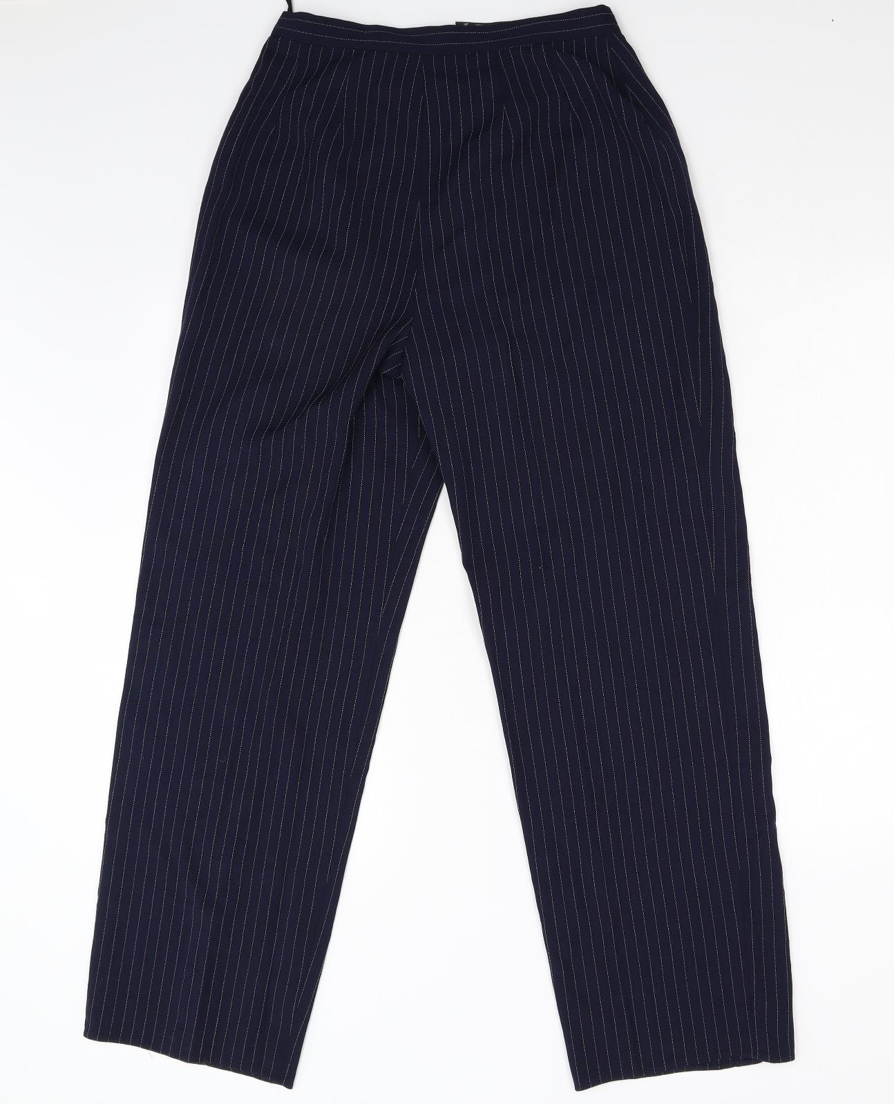 Equation Womens Blue Striped  Trousers  Size 14 L29 in
