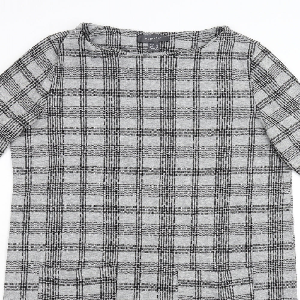 Primark Womens Grey Check  Shift  Size 14
