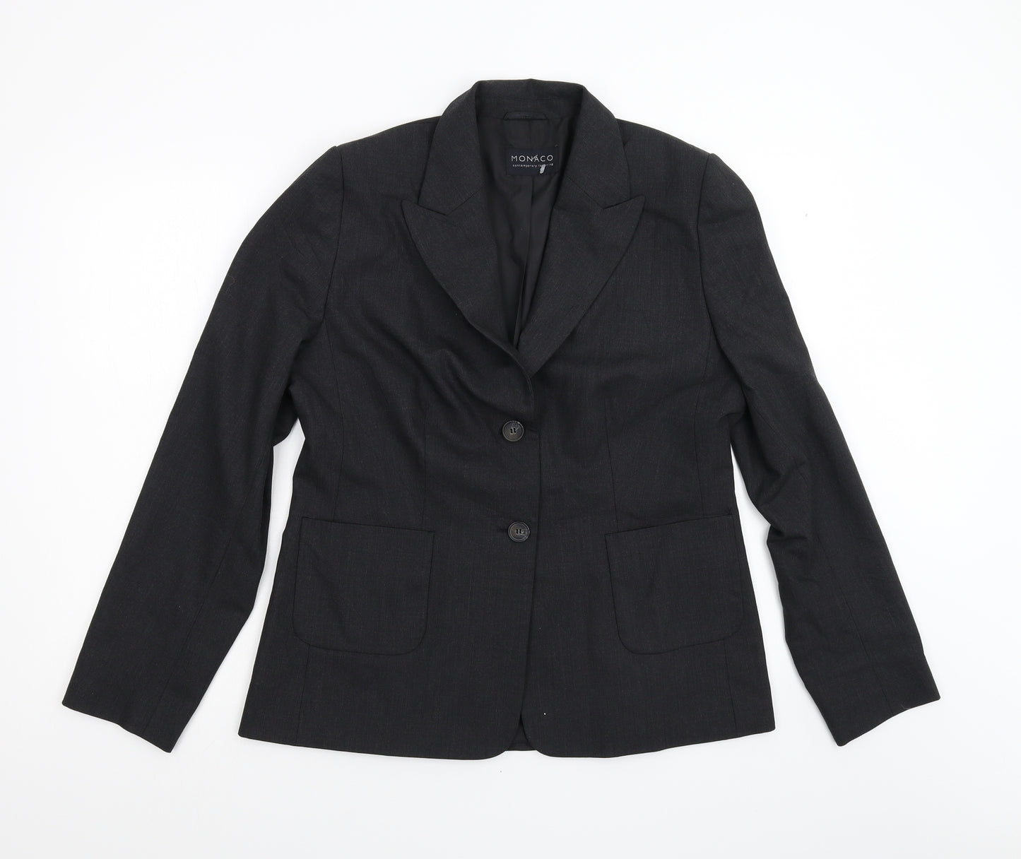 Monaco Womens Grey   Jacket Suit Jacket Size 16