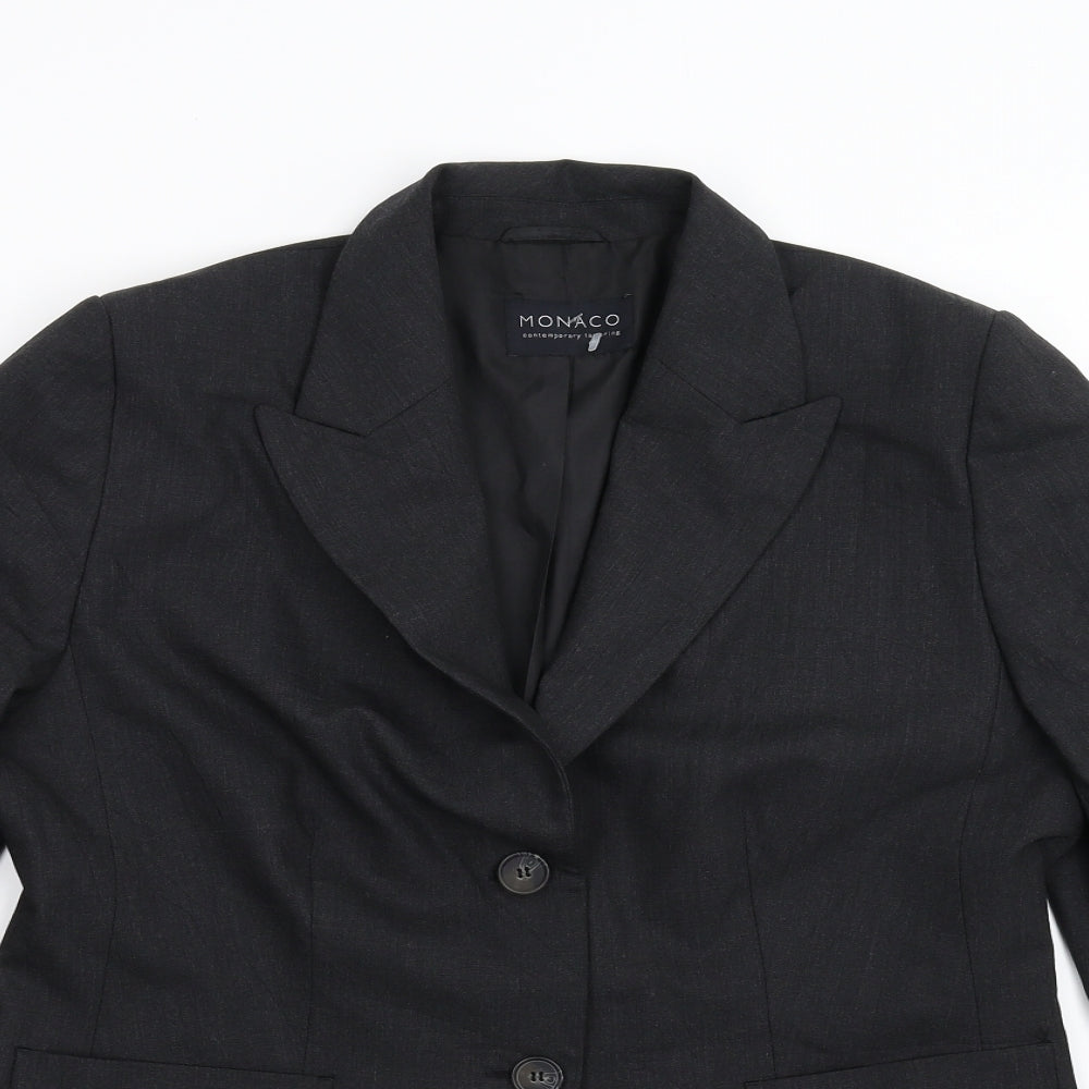 Monaco Womens Grey   Jacket Suit Jacket Size 16