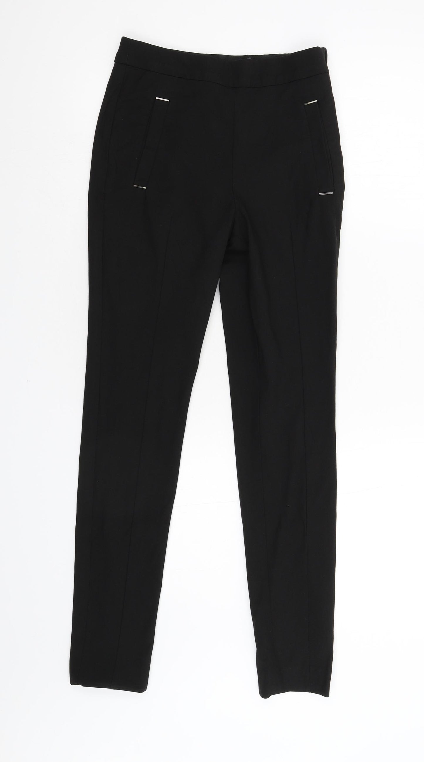 H&M Womens Black   Trousers  Size 4 L28 in
