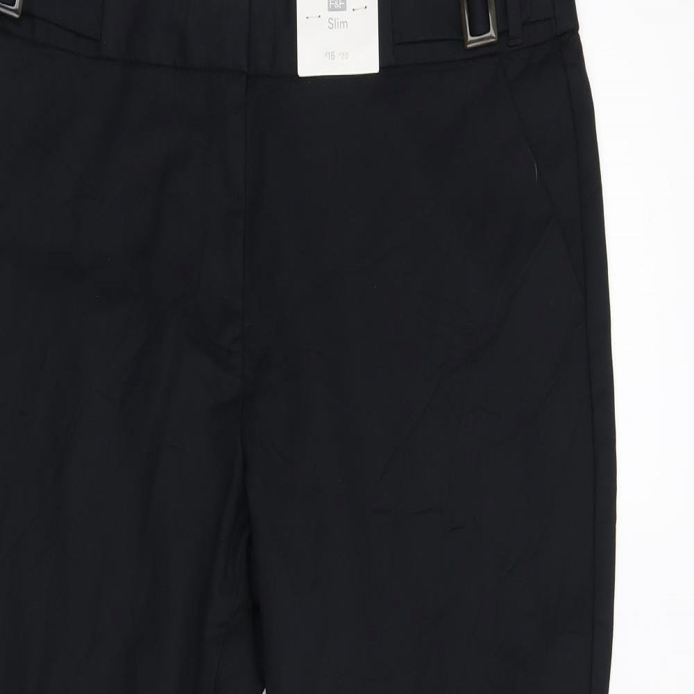 F&F Womens Black   Trousers  Size 16 L25 in
