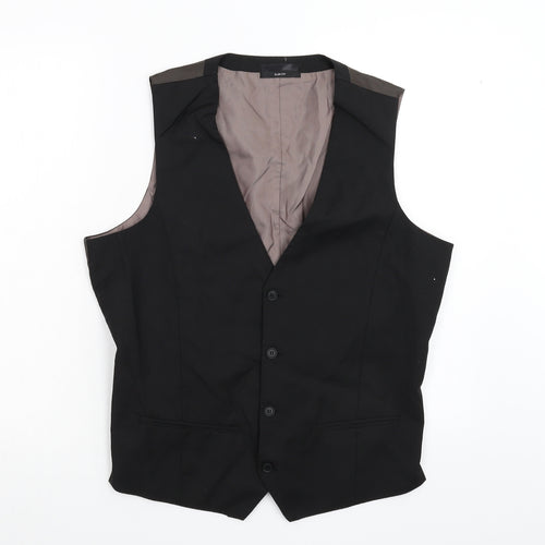 Primark Mens Black    Suit Waistcoat Size L