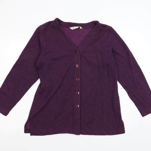 BHS Womens Purple  Knit Cardigan Jumper Size 14