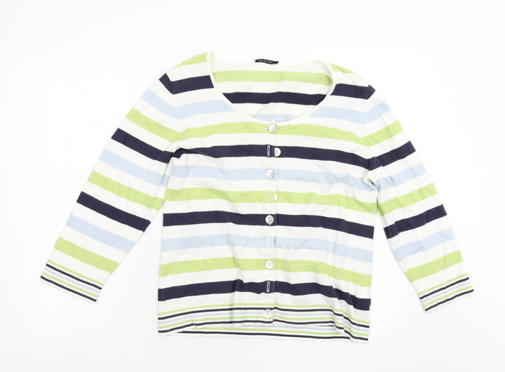 Artigiano Womens Multicoloured Striped Pullover Jumper Size L