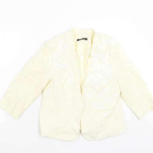 Bonmarché Womens Yellow Floral  Jacket Blazer Size 14