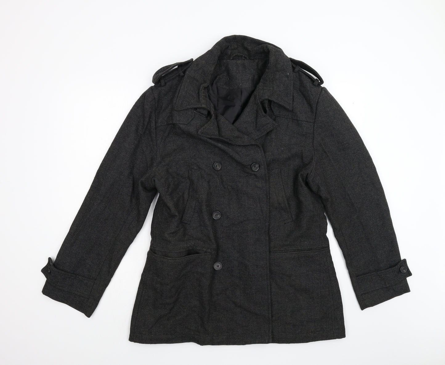New Look Mens Grey   Overcoat Coat Size XL