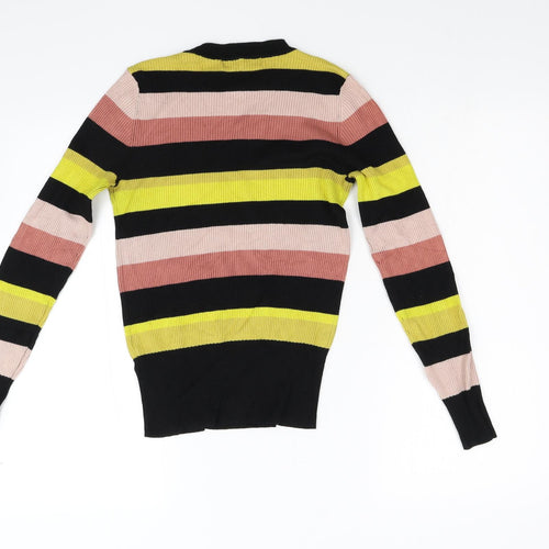 M*S Womens Multicoloured Striped Knit Pullover Jumper Size 10