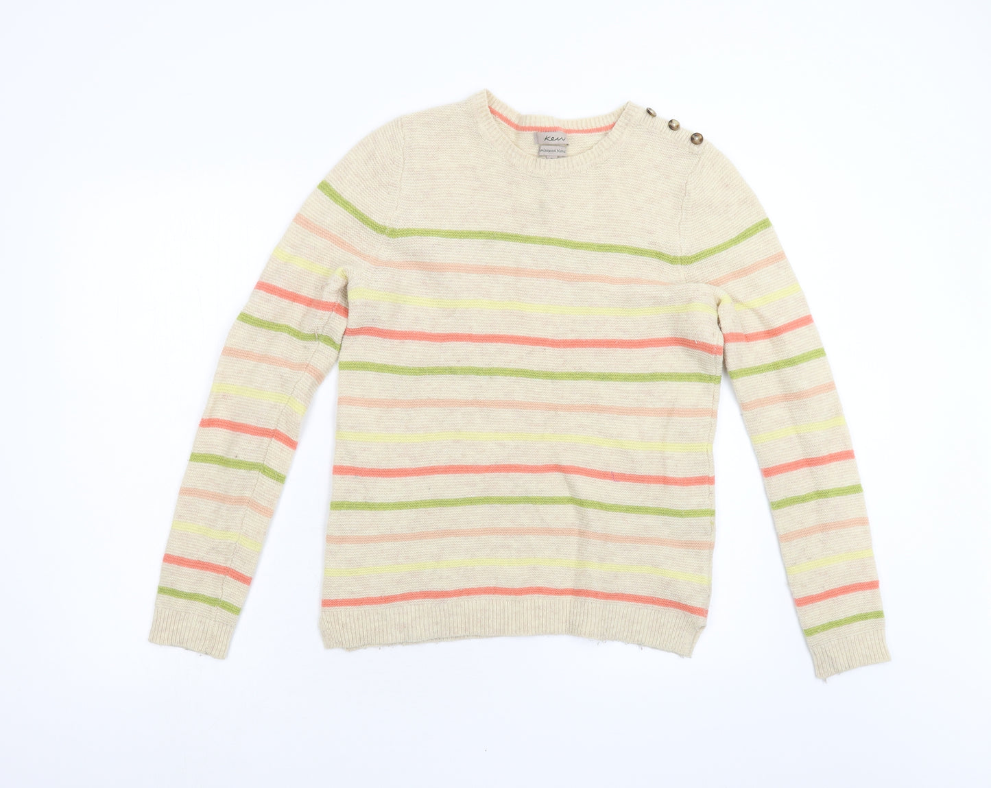 KEW Womens Multicoloured Striped Knit Pullover Jumper Size 12