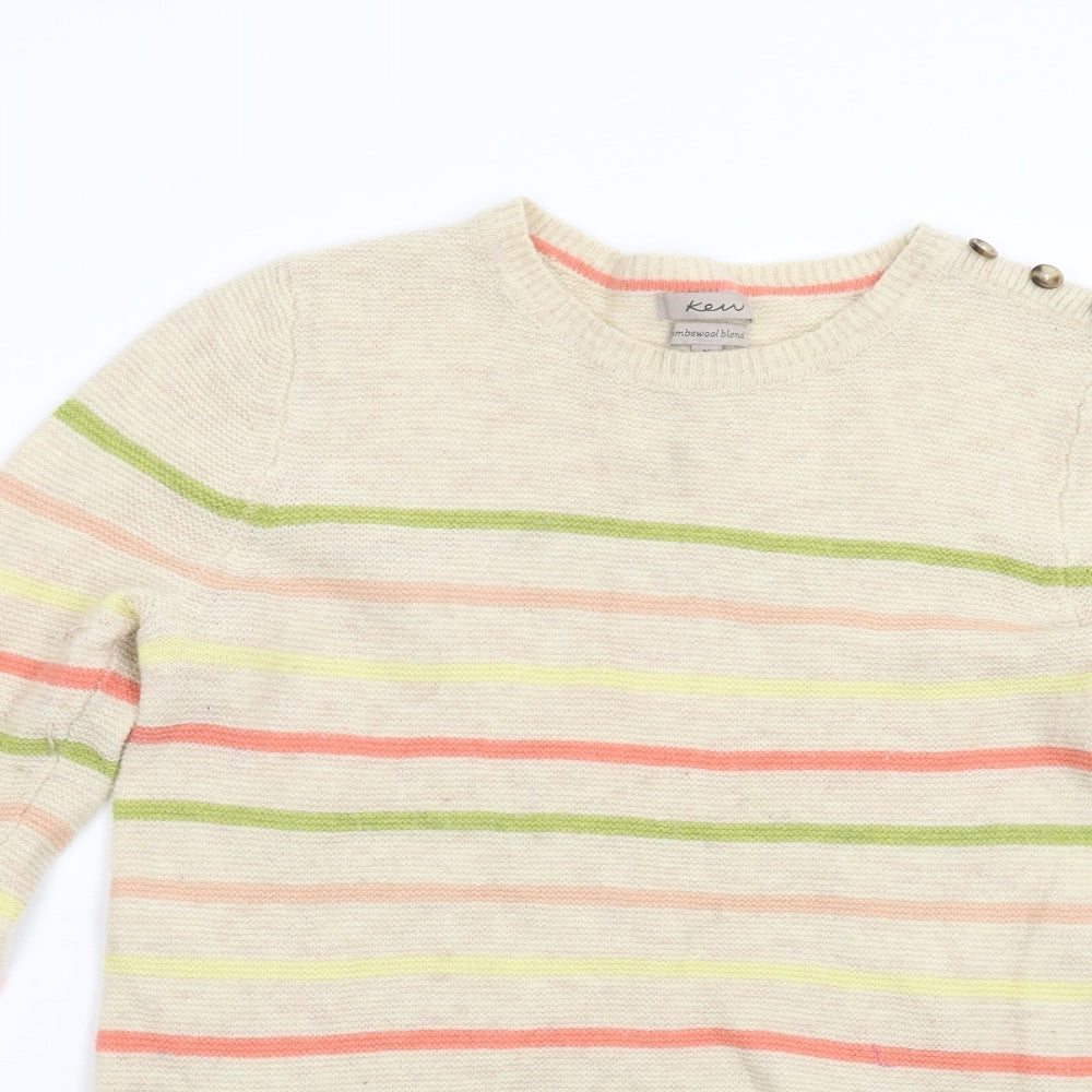 KEW Womens Multicoloured Striped Knit Pullover Jumper Size 12