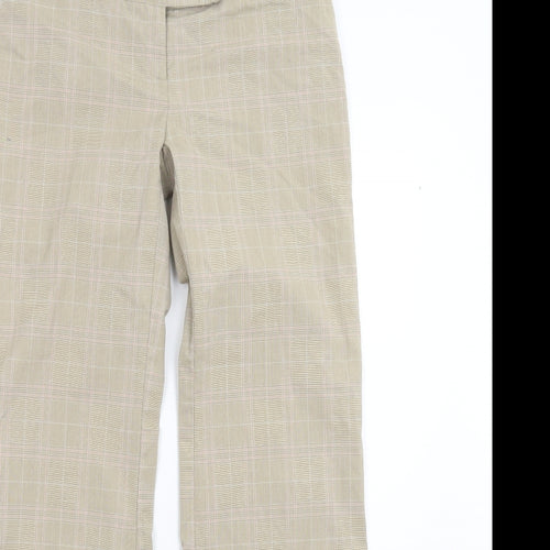 Internacionale Womens Beige Check  Trousers  Size 8 L30 in