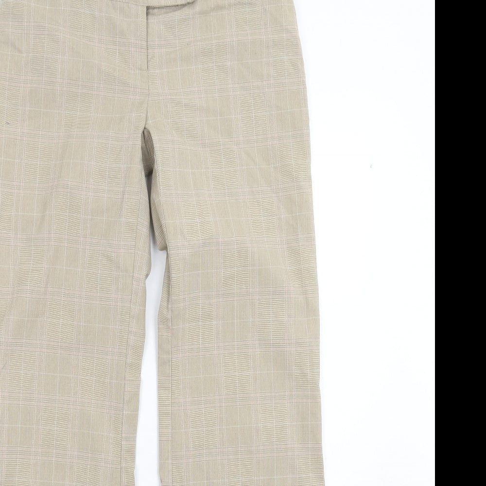Internacionale Womens Beige Check  Trousers  Size 8 L30 in