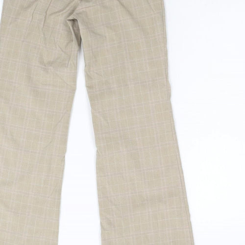 Internacionale Womens Beige Check  Trousers  Size 8 L30 in