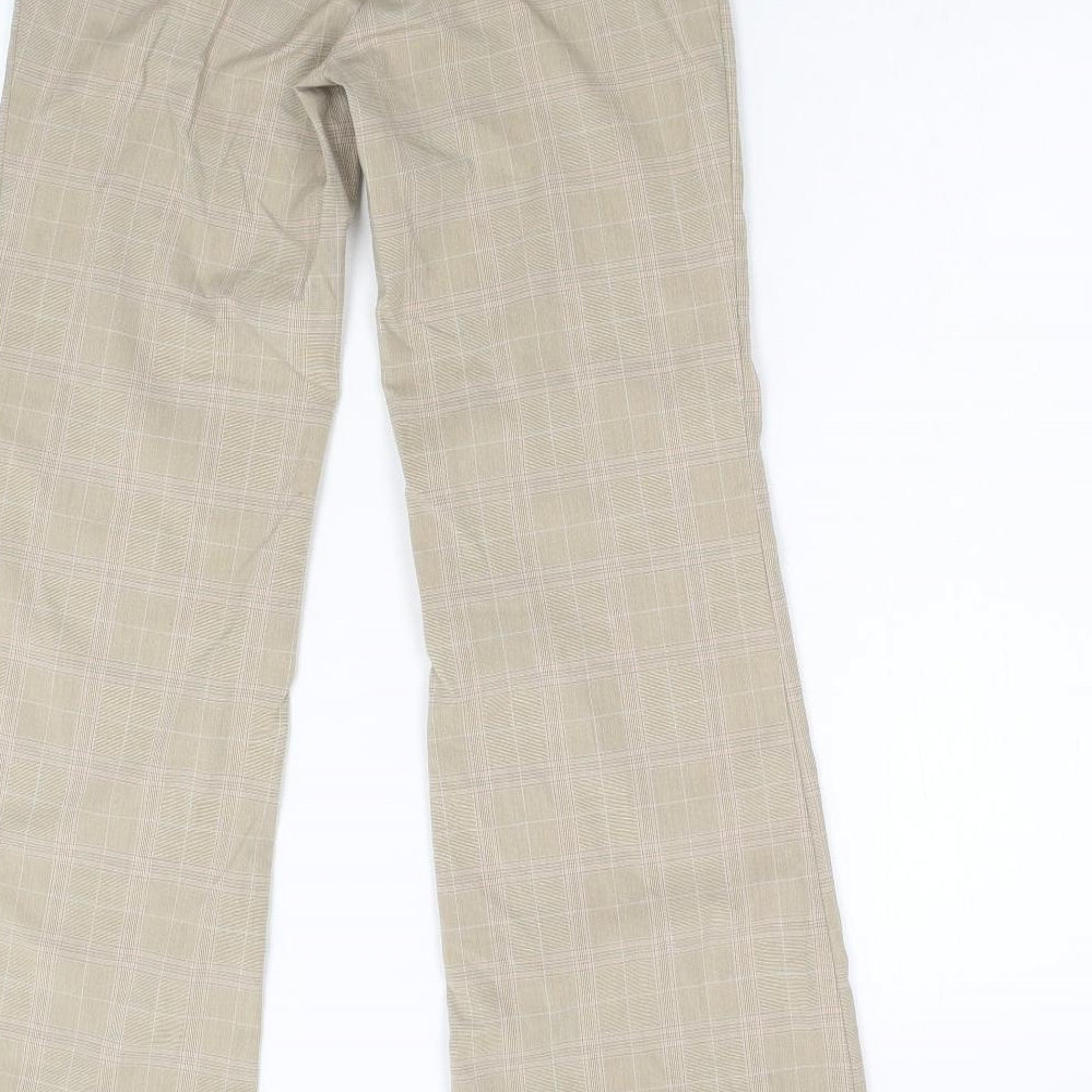Internacionale Womens Beige Check  Trousers  Size 8 L30 in