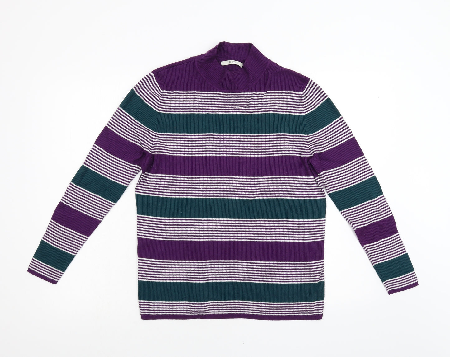 George Womens Multicoloured Striped Knit Pullover Jumper Size 20