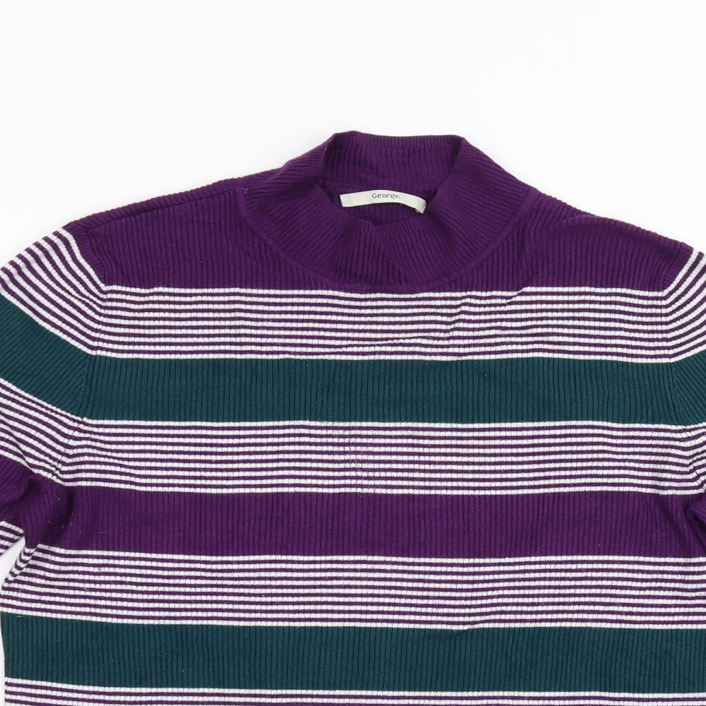 George Womens Multicoloured Striped Knit Pullover Jumper Size 20