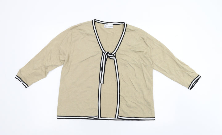 Emreco Womens Gold  Knit Cardigan Jumper Size 14