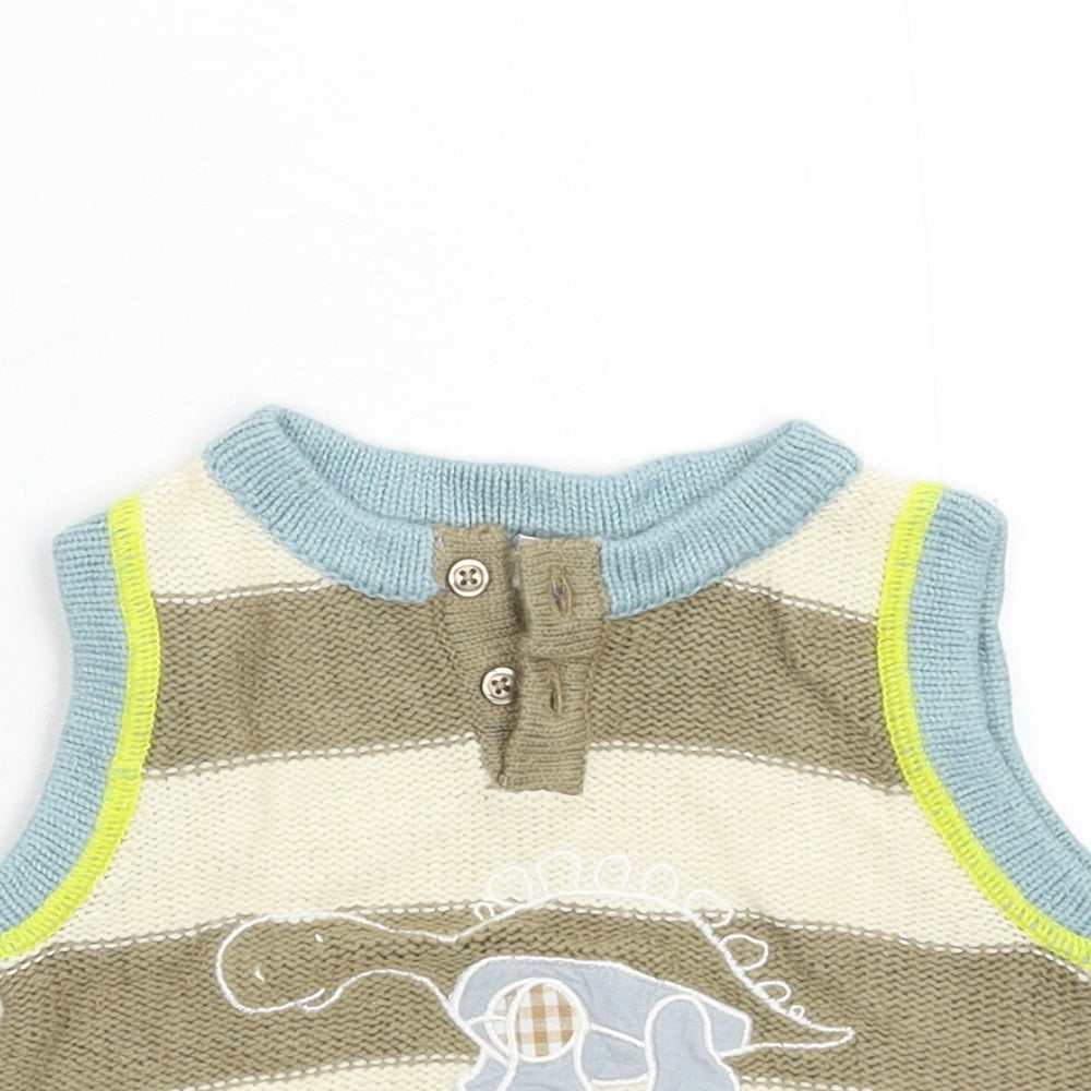 NEXT Baby Multicoloured Striped Knit Pullover Jumper Size 3-6 Months