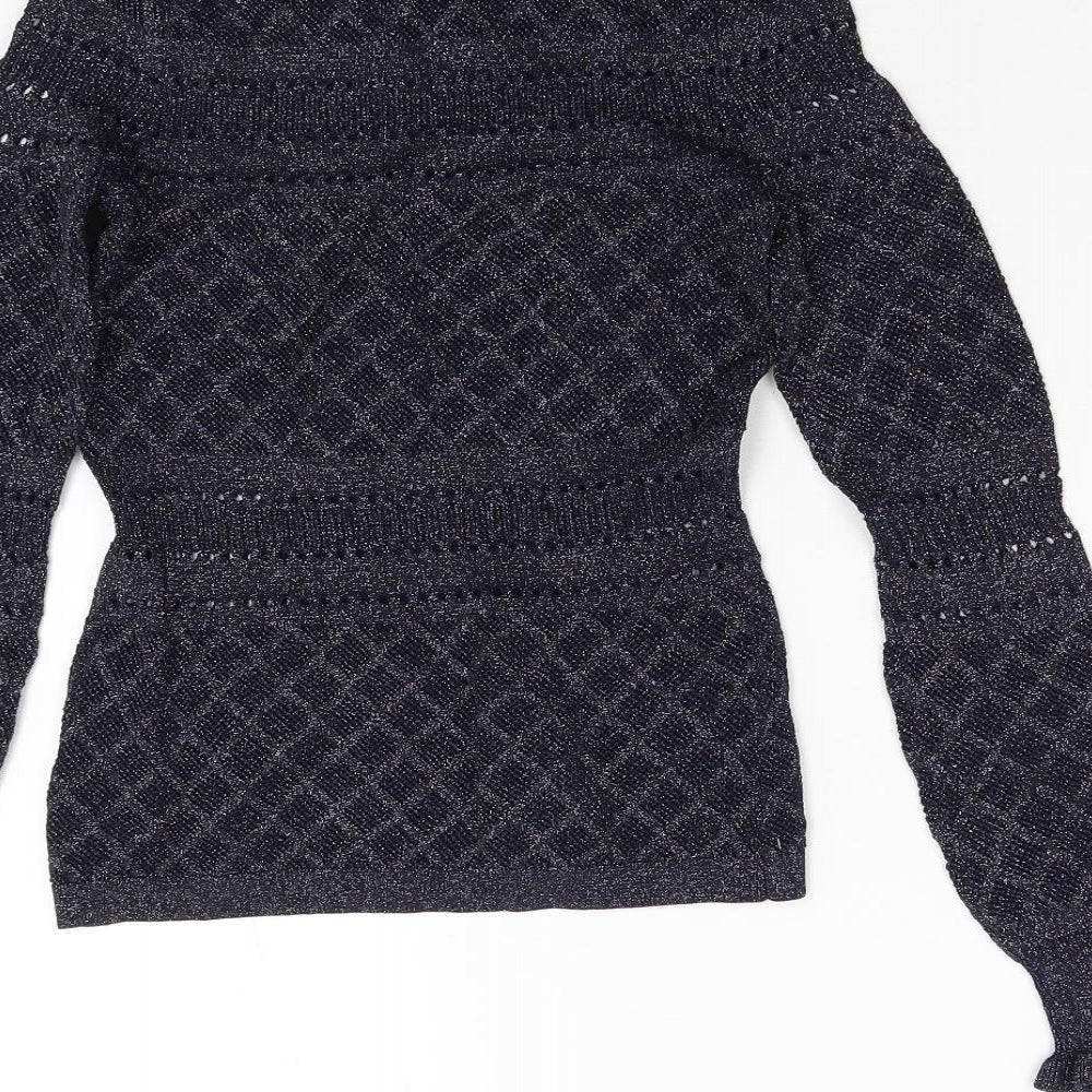 River Island Womens Blue  Knit Pullover Jumper Size 10