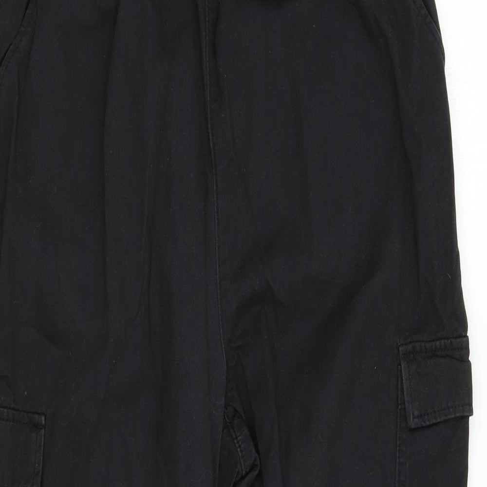 H&M Womens Black   Cargo Trousers Size 12 L28 in
