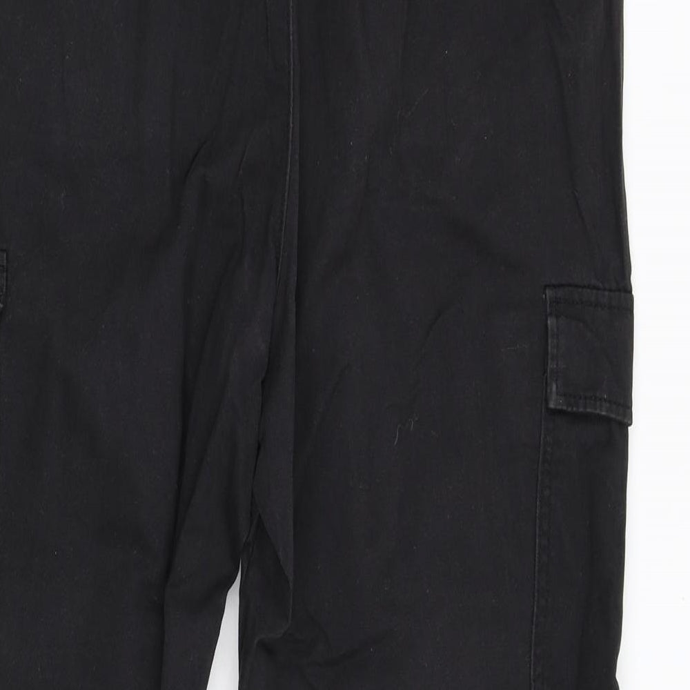 H&M Womens Black   Cargo Trousers Size 12 L28 in
