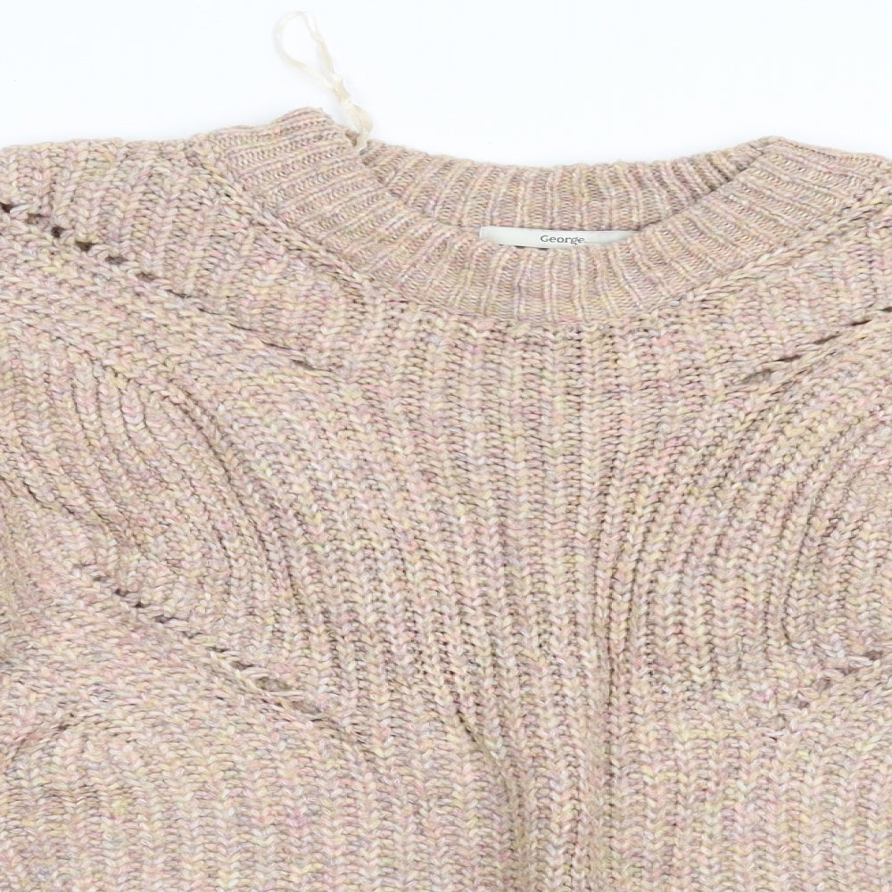 George Womens Pink  Knit Pullover Jumper Size L