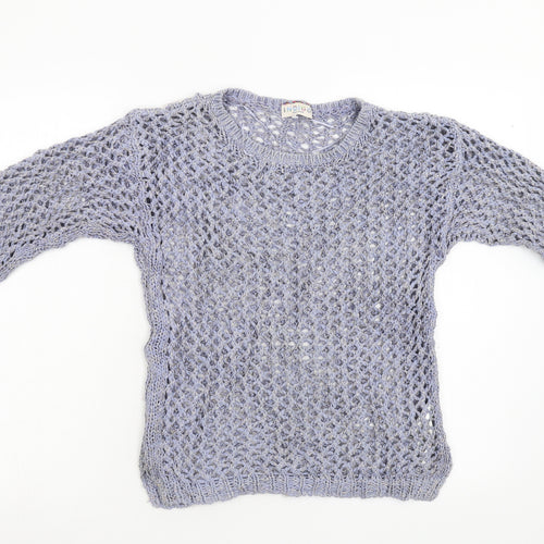 M&S Womens Blue  Knit Pullover Jumper Size 10