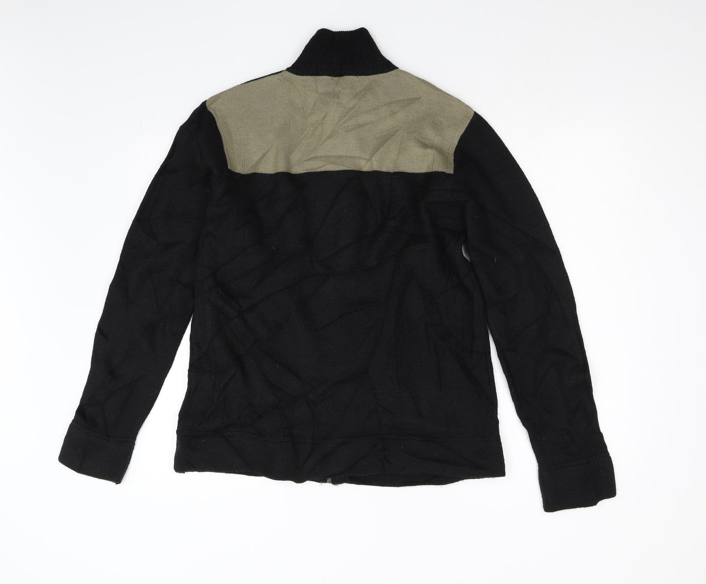 Urban Stone Mens Black  Knit Full Zip Jumper Size L