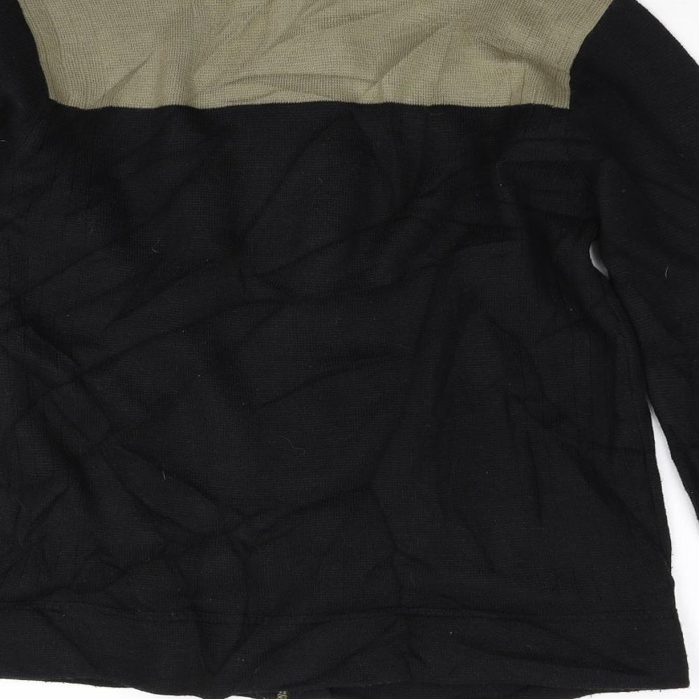 Urban Stone Mens Black  Knit Full Zip Jumper Size L