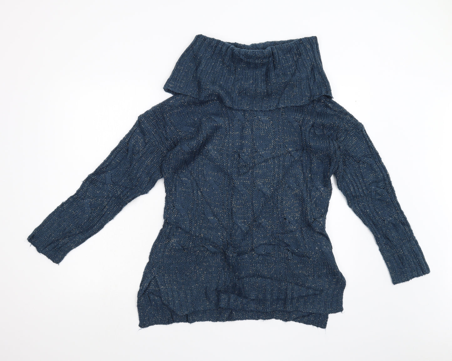 Peacock's Womens Blue  Knit Pullover Jumper Size S