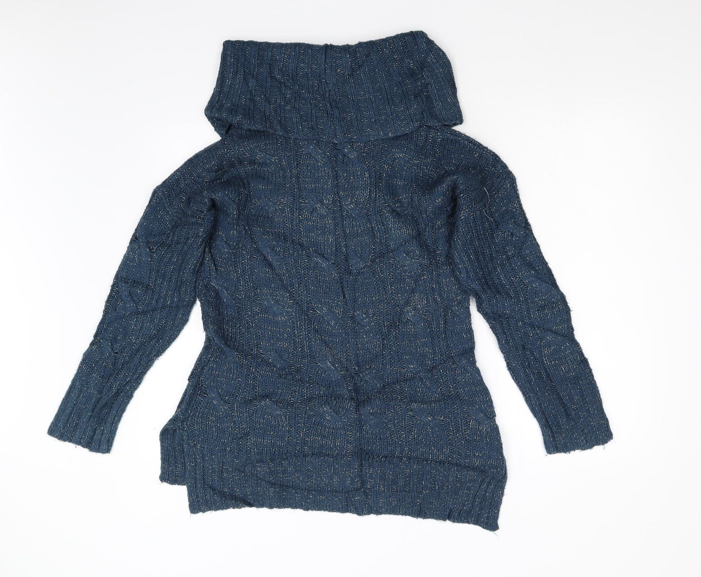 Peacock's Womens Blue  Knit Pullover Jumper Size S