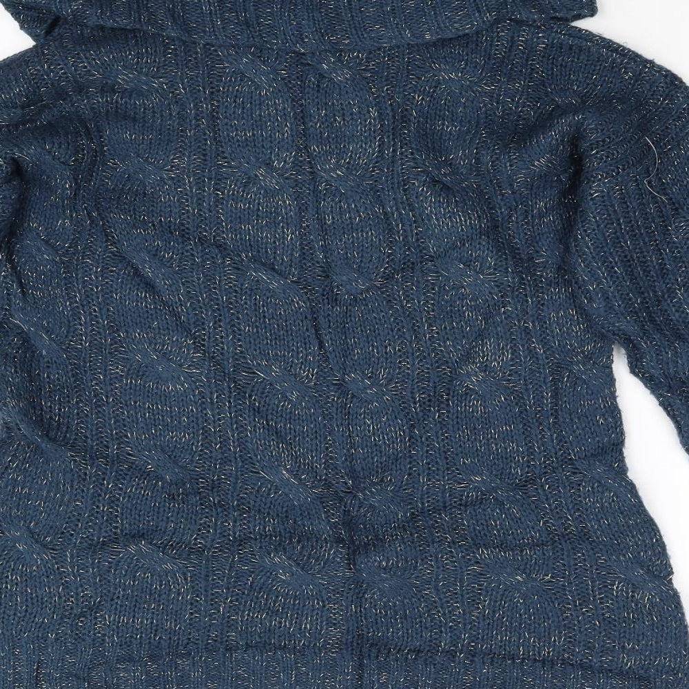 Peacock's Womens Blue  Knit Pullover Jumper Size S