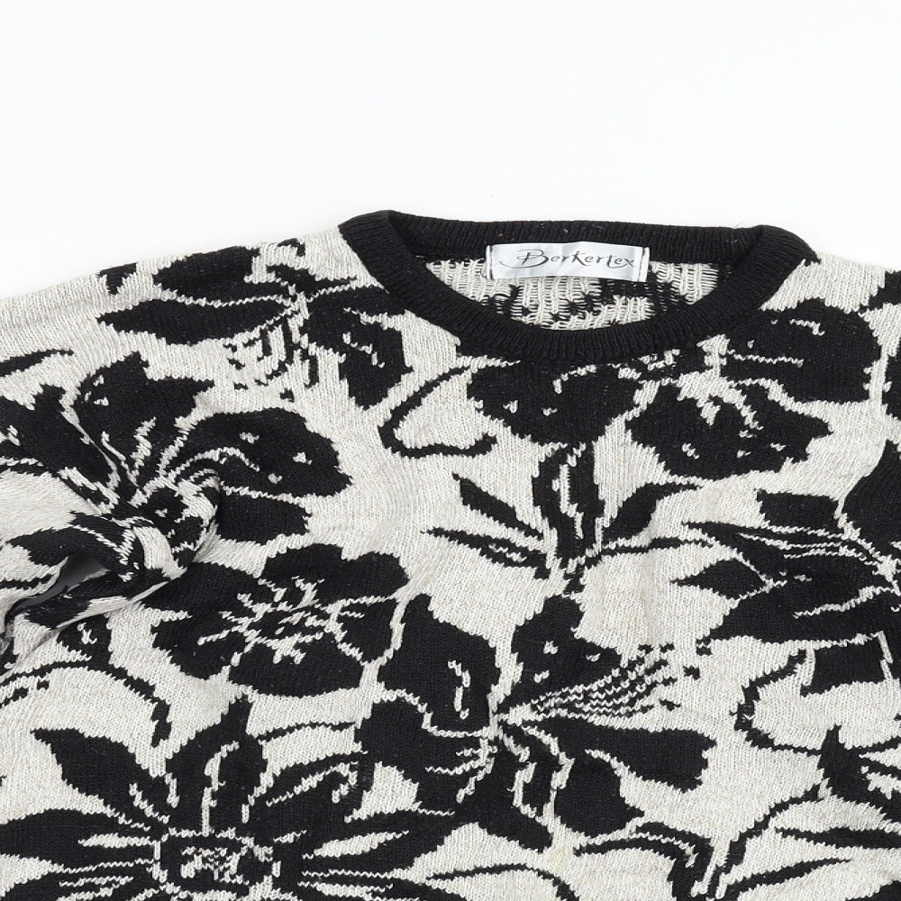 Berkertex Womens Multicoloured Floral Knit Pullover Jumper Size 10