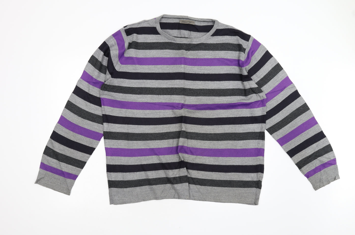 Primark Mens Multicoloured Striped Knit Pullover Jumper Size XL