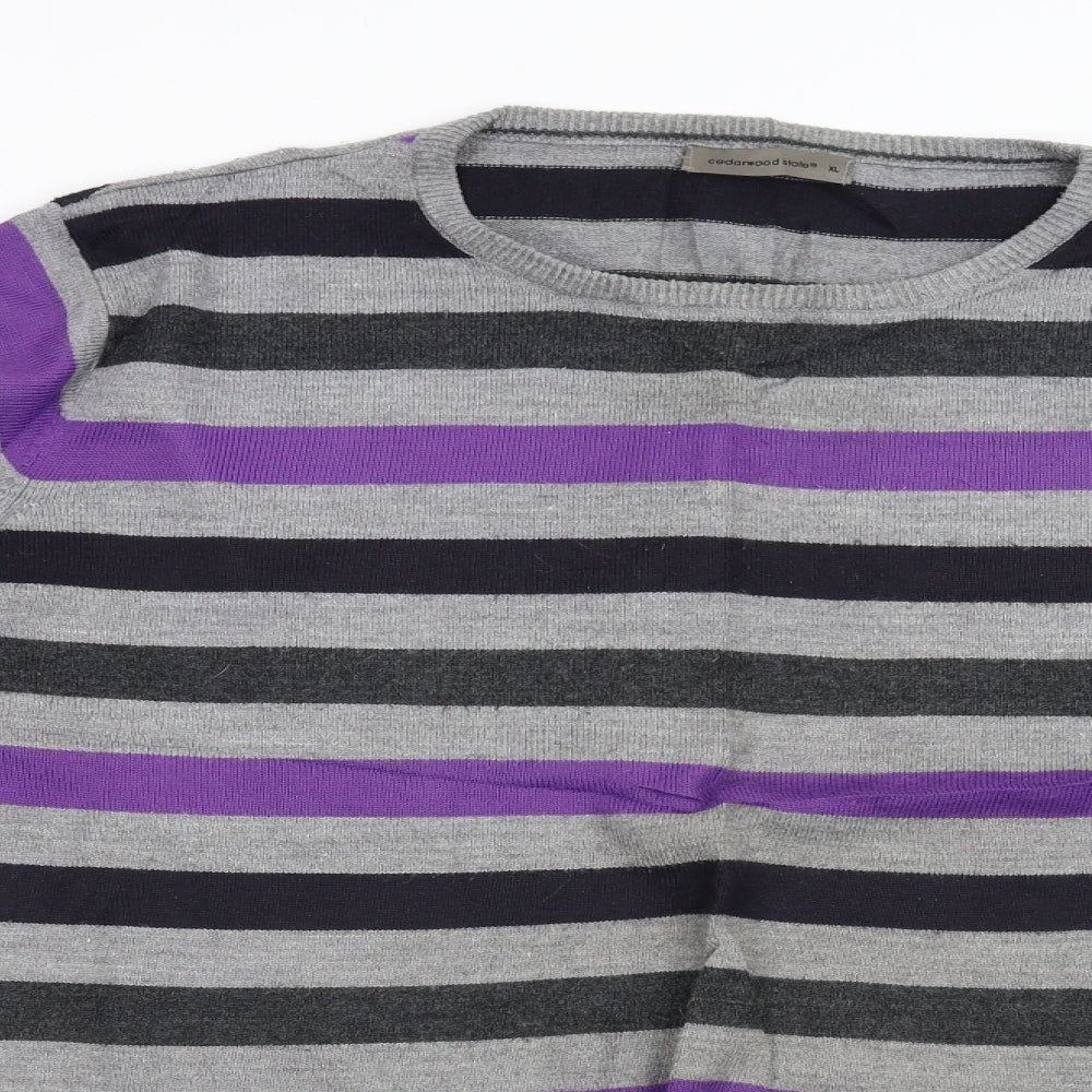 Primark Mens Multicoloured Striped Knit Pullover Jumper Size XL