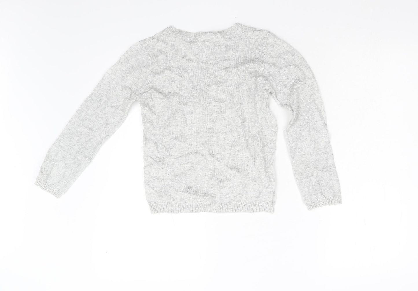 John Lewis Girls Grey  Knit Pullover Jumper Size 9 Years