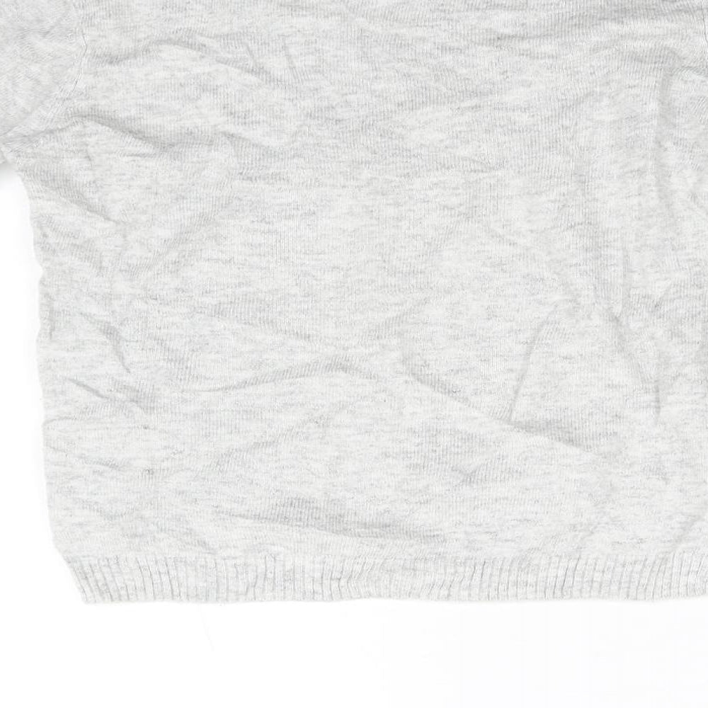 John Lewis Girls Grey  Knit Pullover Jumper Size 9 Years