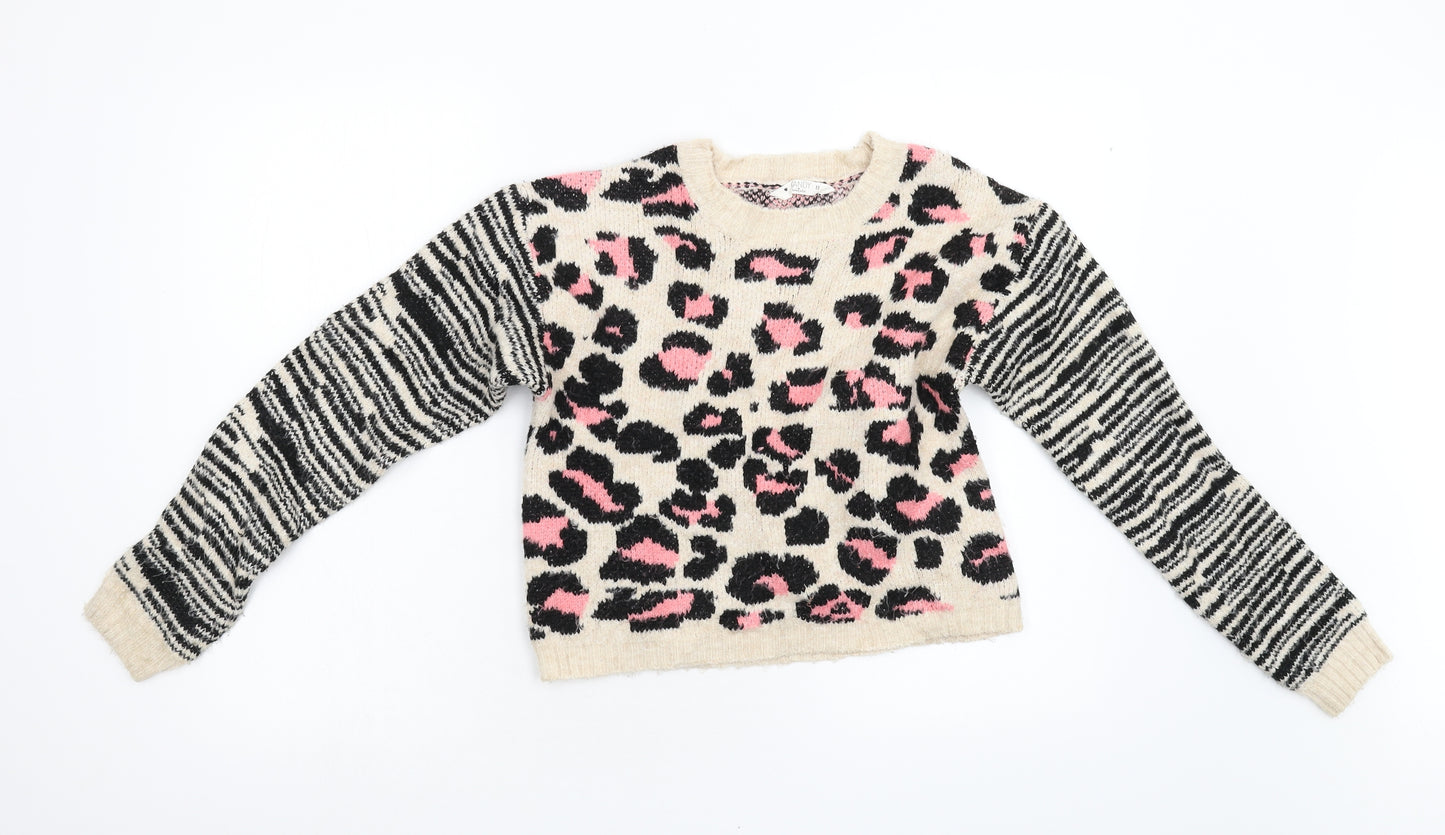 Matalan Girls Multicoloured Animal Print  Pullover Jumper Size 13 Years