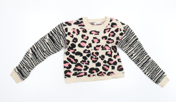 Matalan Girls Multicoloured Animal Print Pullover Jumper Size 13 Years