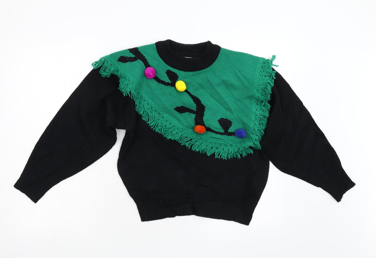 Anne Brooks Womens Black  Knit Pullover Jumper Size S