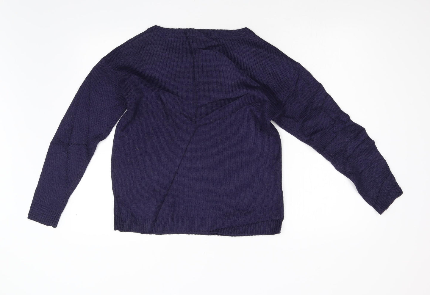 George Womens Blue  Knit Pullover Jumper Size 10  - Festive