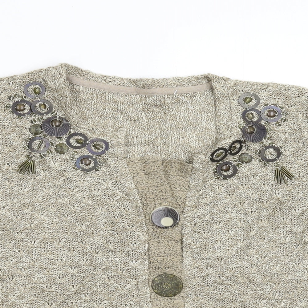 Per Una Womens Beige  Knit Cardigan Jumper Size S
