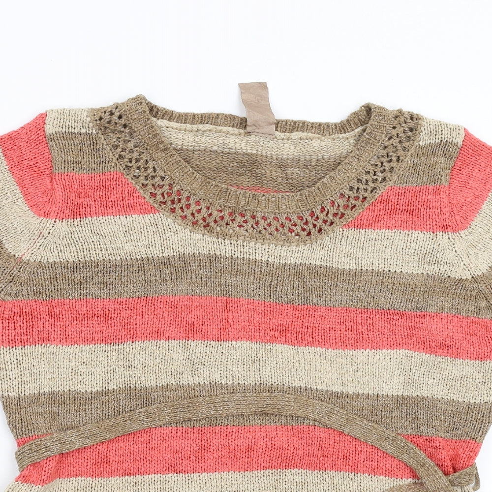 Evie Womens Multicoloured Striped Knit Pullover Jumper Size 18