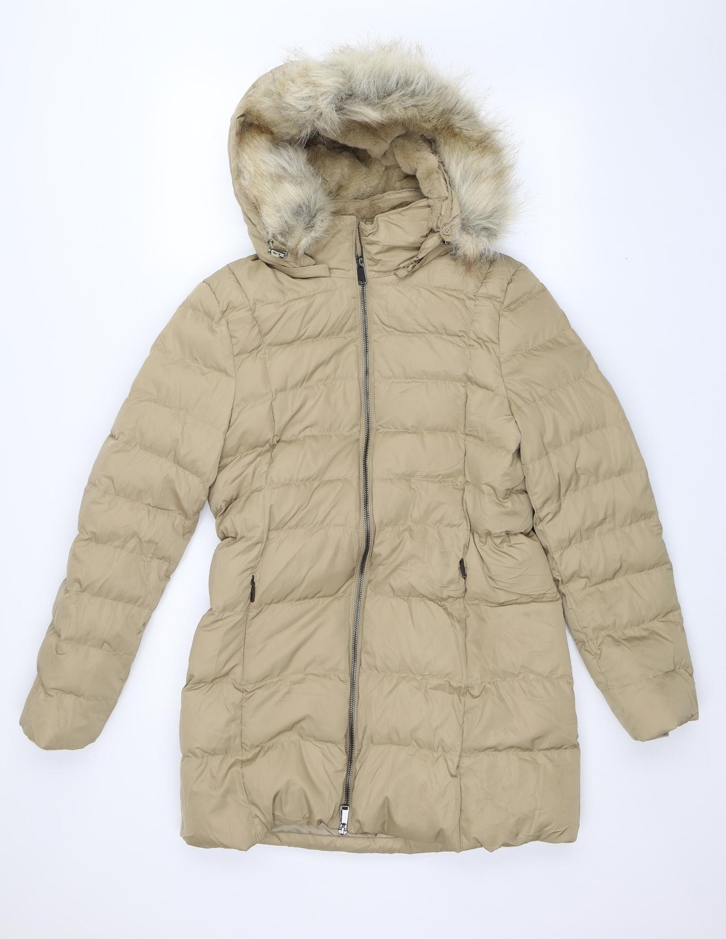 Per Una Womens Beige   Parka Jacket Size 8