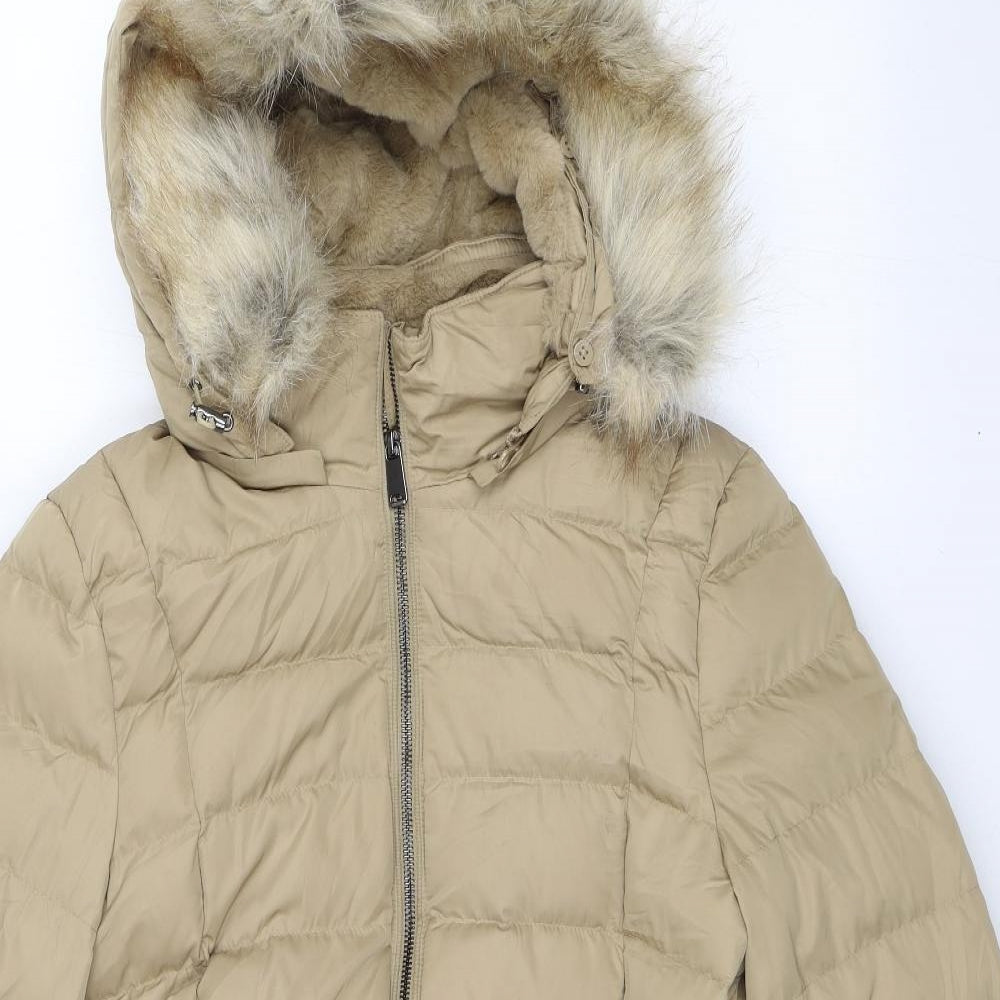 Per Una Womens Beige   Parka Jacket Size 8