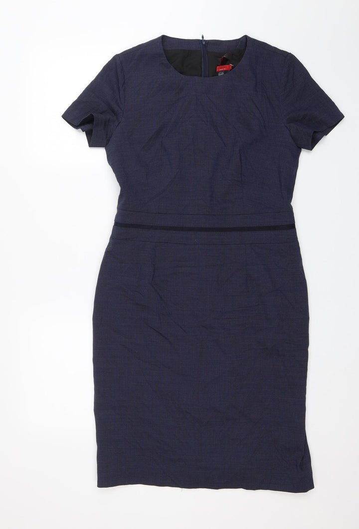 Grieff Womens Blue Pencil Dress Size 12