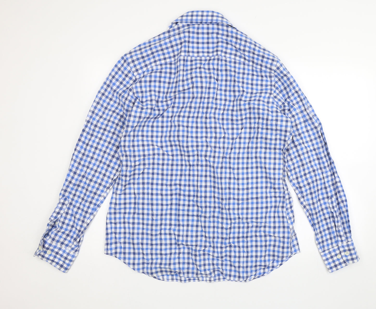 John Lewis Mens Blue Plaid   Dress Shirt Size 16.5