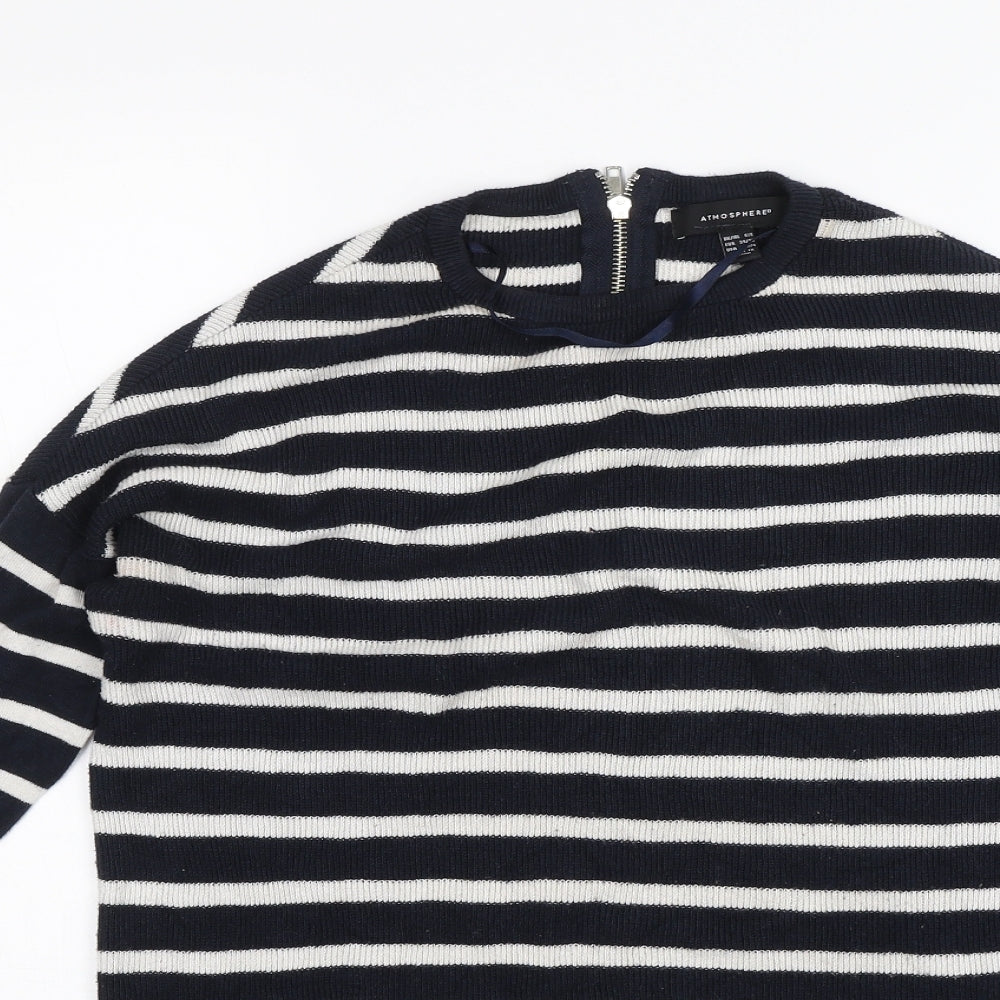 Atmosphere Womens Blue Striped  Pullover Jumper Size 6