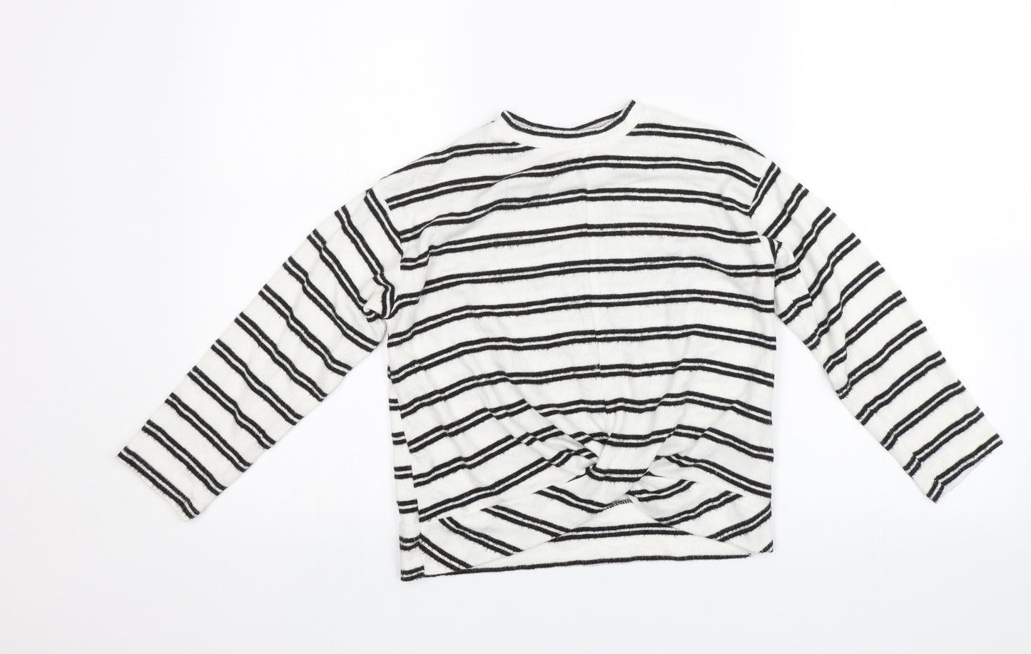 Zara Girls Black Striped  Pullover Jumper Size 8 Years