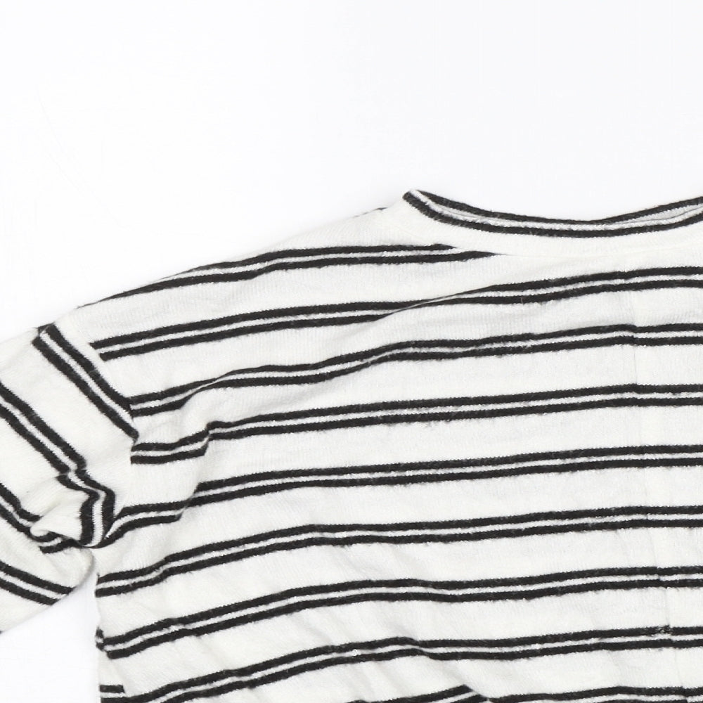 Zara Girls Black Striped  Pullover Jumper Size 8 Years